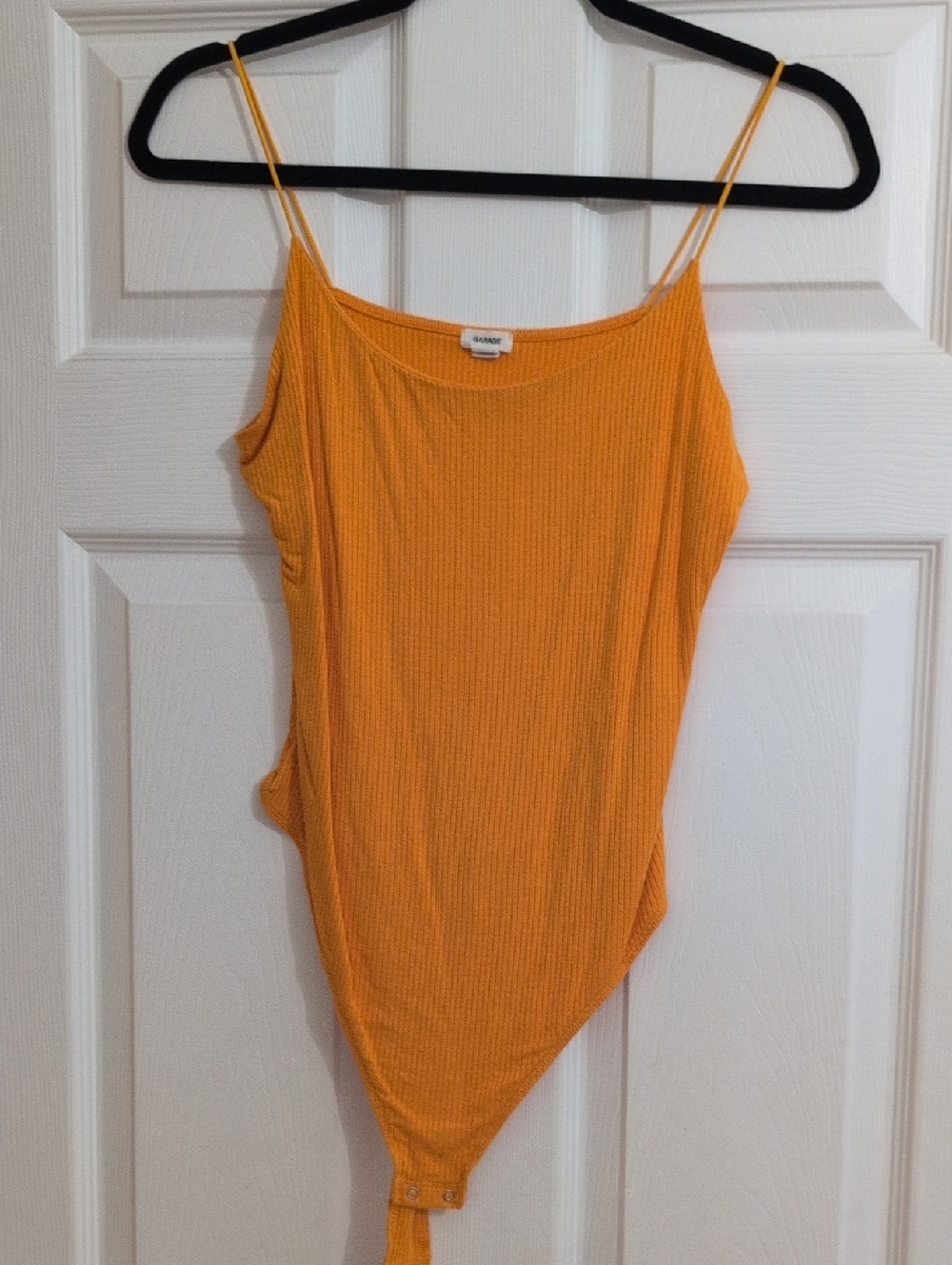 Garage Ribbed Spaghetti Strap Bodysuit - Golden Yellow